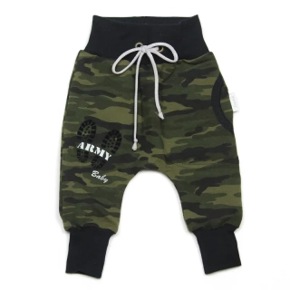 Tepláčky baggy - maskáč khaki