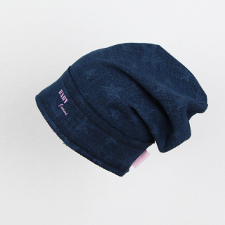 Čepička šmoula - baby jeans růžový